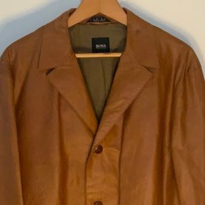 Hugo Boss Mens Leather Jacket Size XL